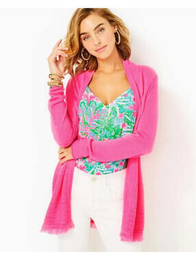 Lilly Pulitzer Noble Fringe Cardigan, Worn Once, Size XXL, #2315